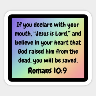 Bible Verse Romans 10:9 Sticker